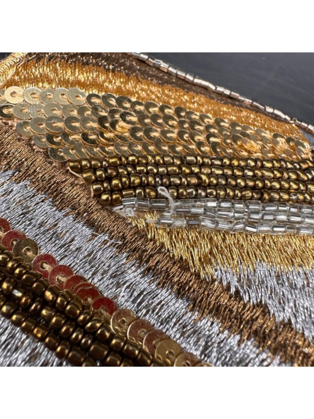 Beaded Shoulder Bag Clutch Gold Silver Bold Glamorous America & Beyond NWT READ - Picture 8 of 12